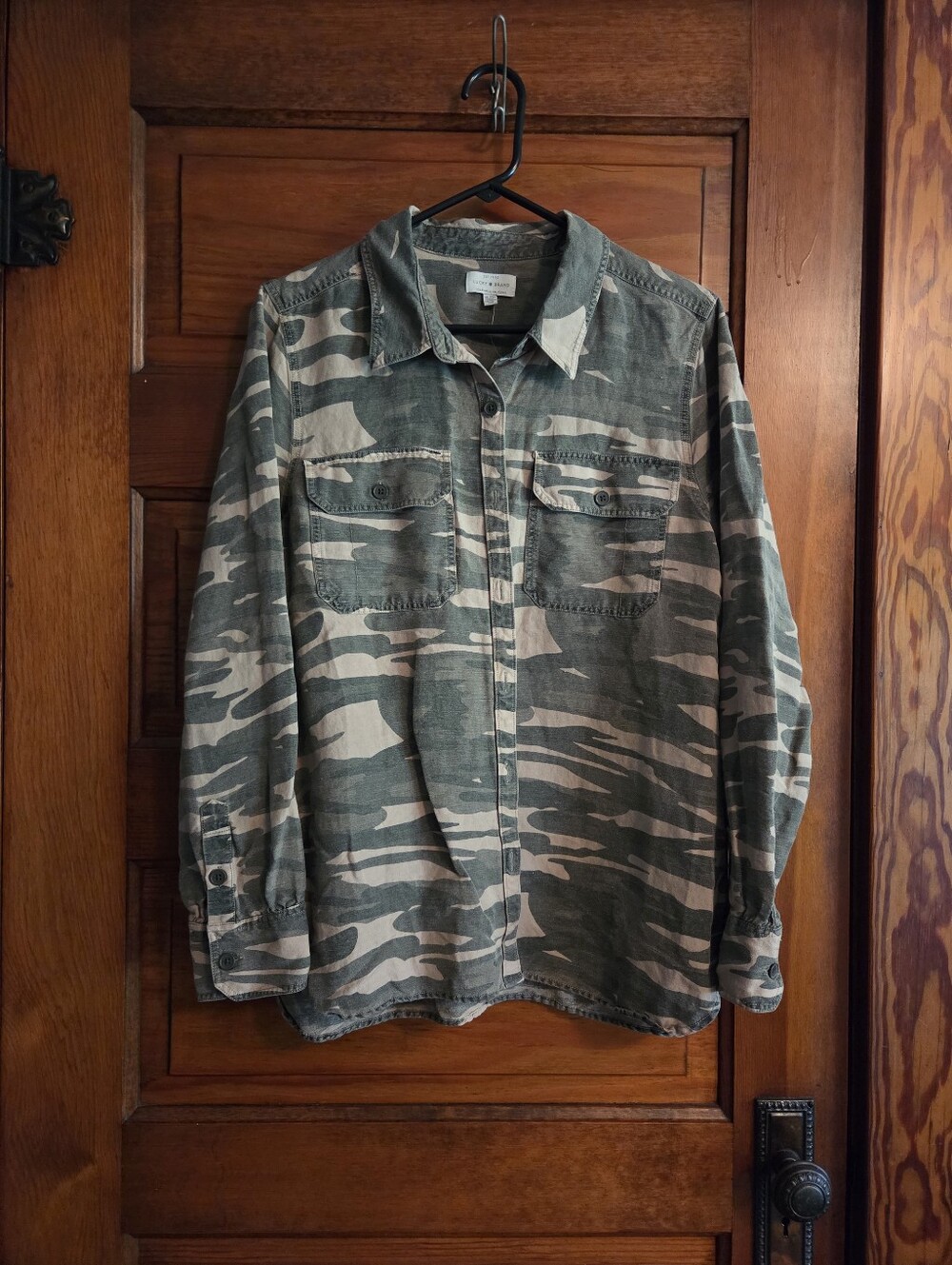 Lucky Brand Women's Camo Button Down Shirt NWOT